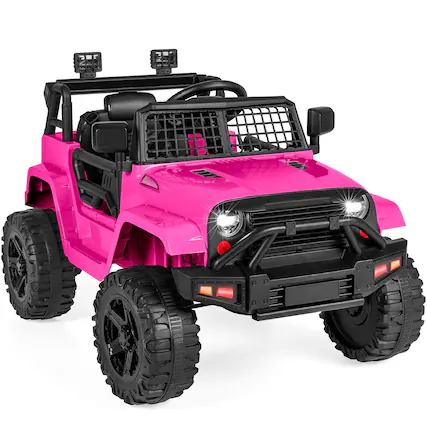 Front. Best Choice Products - Best Choice Products 12V Kids Ride On Truck Car w/ Parent Remote Control, Spring Suspension, LED Lights - Hot Pink - Hot Pink.