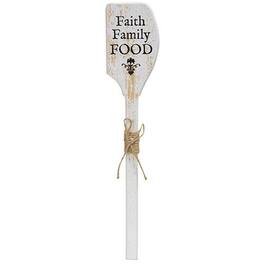 BreeBe - *Faith Family Food Decorative Wooden Spatula - White