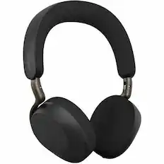 Front. Jabra - Jabra Evolve3 75 Headset - Stereo - Wireless - Bluetooth - 98.4 ft - 35 Ohm - 20 Hz to 20 kHz - On-ear, Over-the-head - Black.