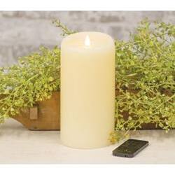 Angle. BreeBe - *Illure Ivory Wax Pillar 4" x 8" - Ivory.