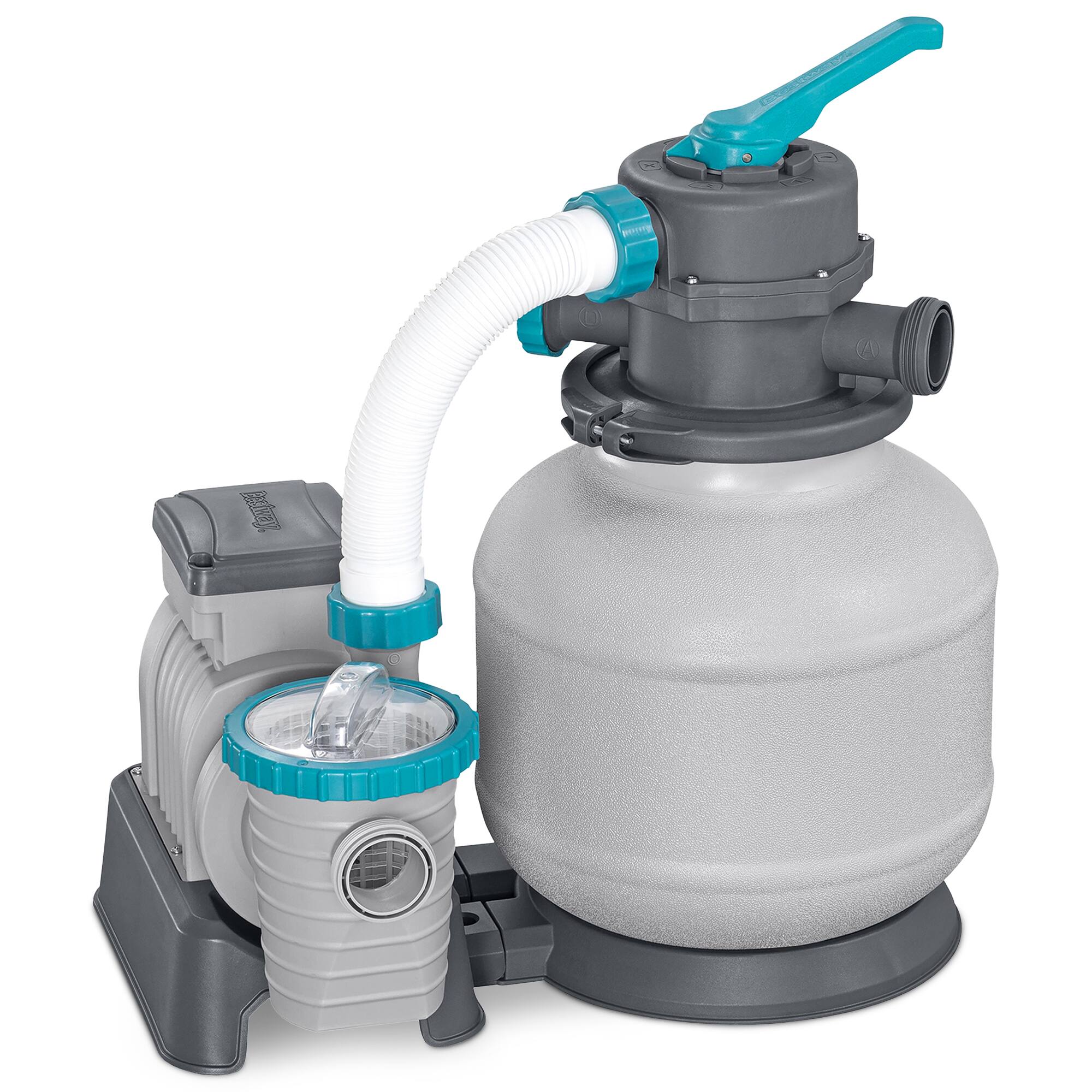 Alt View 7. Bestway - Bestway 2,200 Gallon Sand Filter Pump for Above Ground Outdoor Swimming Pools - Grey.