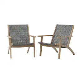 New Classic Furniture - Radius Wood and Wicker Patio Side Chair (Set of 2) - Gray
