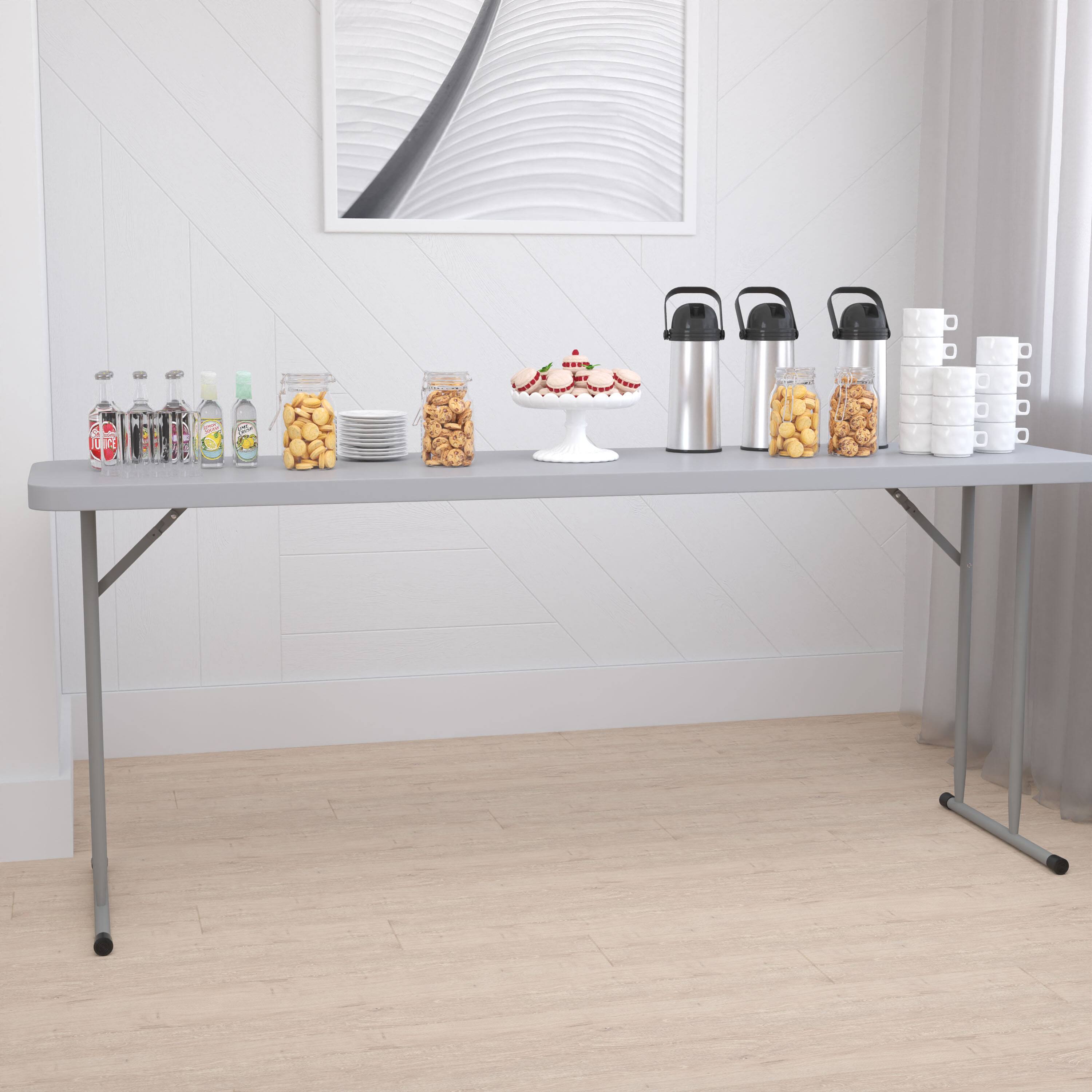 Alt View 12. Alamont Home - 6-Foot Plastic Folding Training Table - Gray.