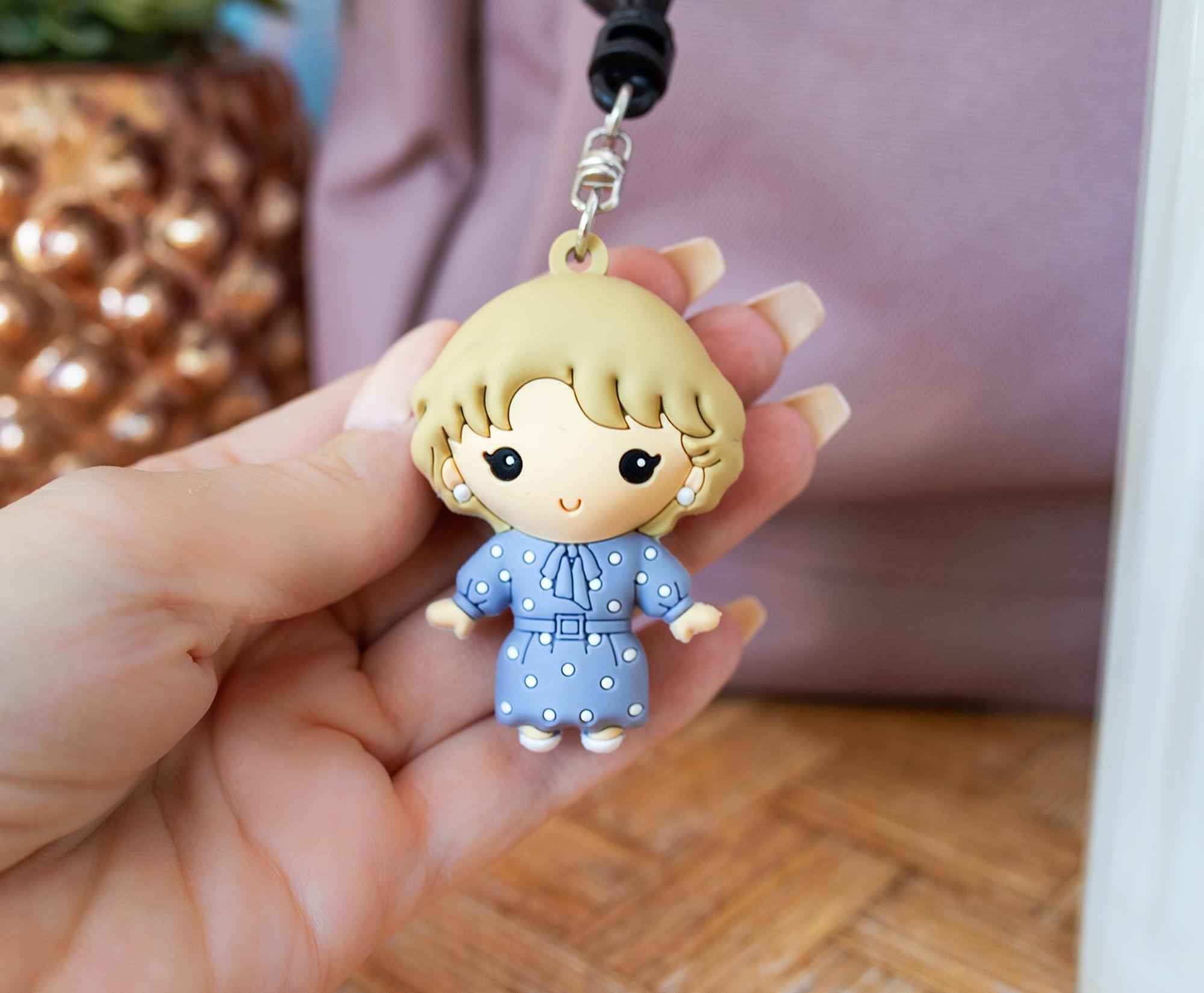 Alt View 2. Monogram - The Golden Girls Rose 3D Foam Figural Bag Clip 3-Piece Set - Pink.