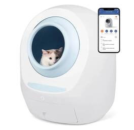 Casa Leo - Leo’s Loo Too Self-Cleaning Cat Litter Box Wi-Fi App Control UV Odor Defense Health Monitoring - Blue