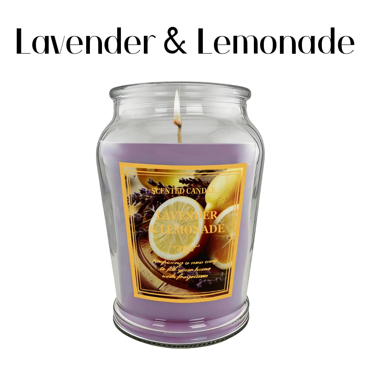 TOCCATA - &Lemonade 12oz Scented Candle Large Jar Home fragrance up to 70 Hour Burn Time, Giftable, Valentine's Day - Lavender