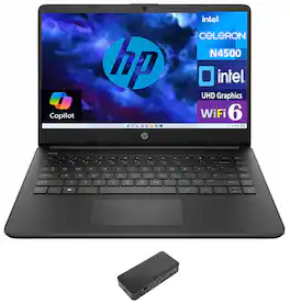 HP - 14 Laptop 14.0 HD (Intel Celeron N4500, 32GB DDR4, 2TB PCIe SSD, Intel UHD, Win 11 Pro) - Jet Black