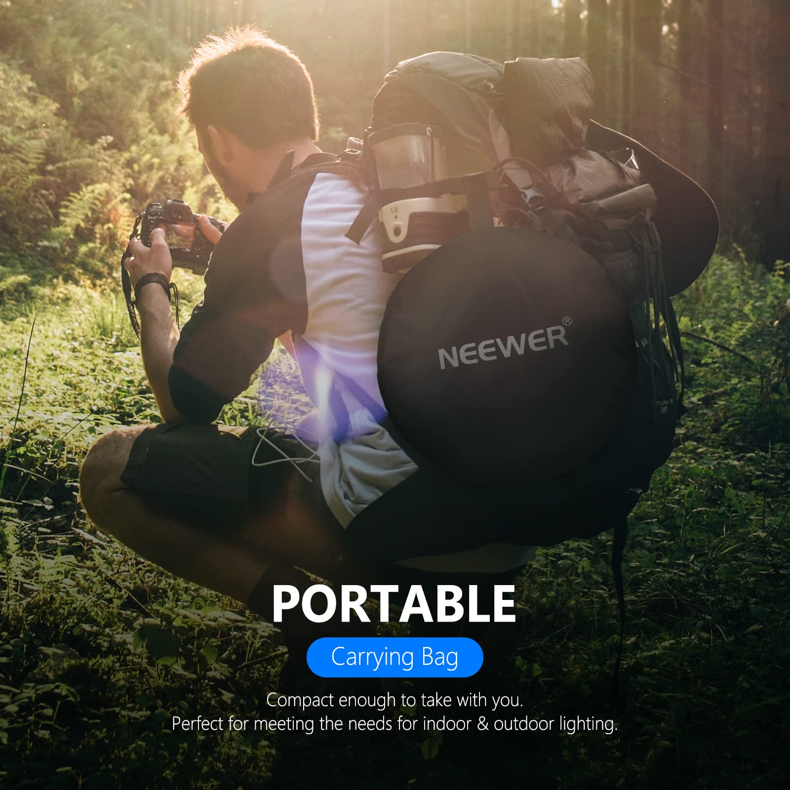 NEEWER Portable Carrying Bag  
Compact enough to take with you.  
Perfect for meeting the needs for indoor & outdoor lighting.