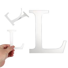 Unique Bargains - 3D Alphabet Mirror Wall Sticker, 4" Acrylic Letter L Self-Adhesive Home Decor for Living Room, Bedroom - Silver