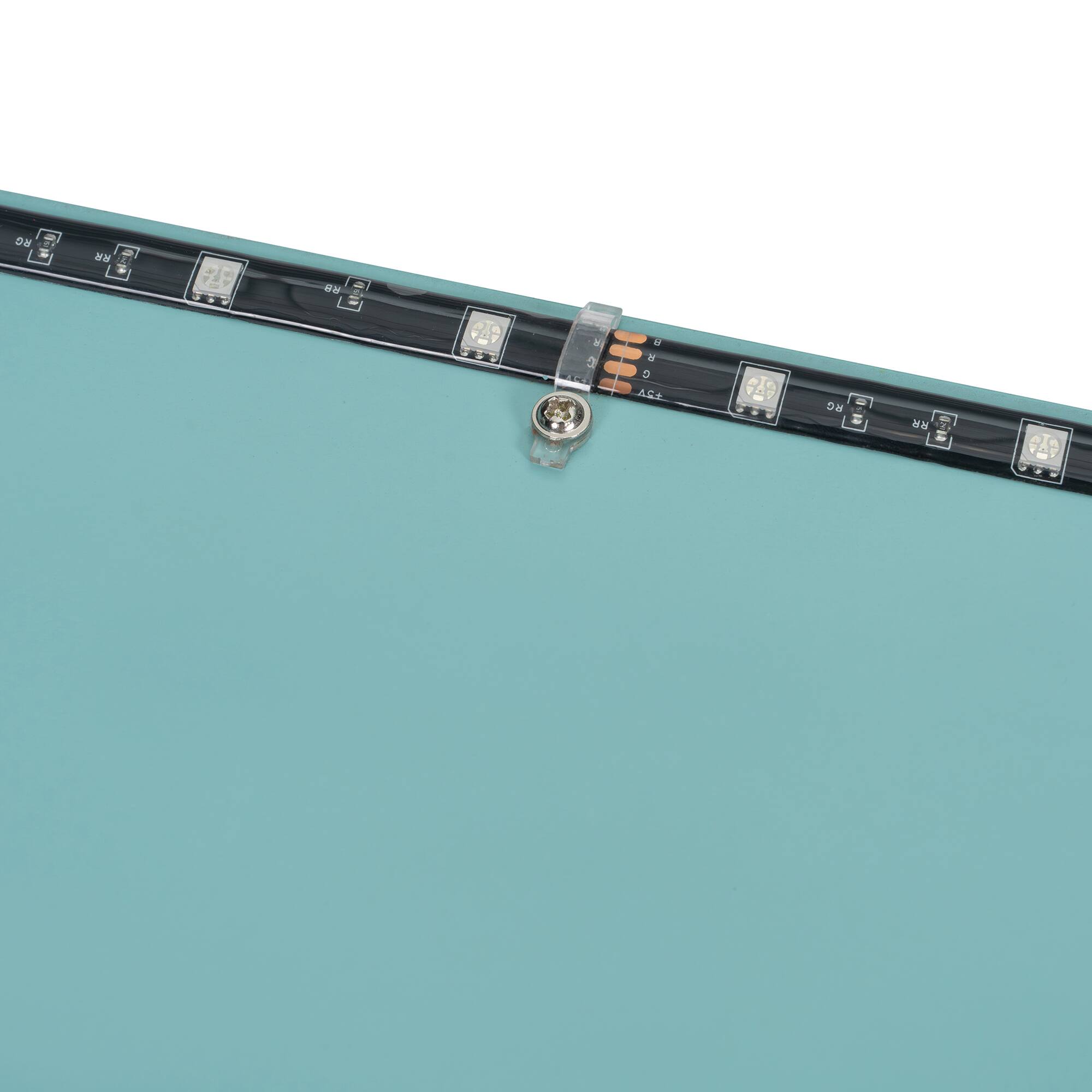 Alt View 4. Anysun - Full Size Wood Bunk Bed with height-adjustable Desk,Wardrobe,Ample Storage Space,and RGB Light - Blue.