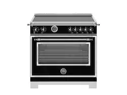 Bertazzoni - 36" Heritage Series range - Electric self clean oven - 5 induction zones - Black - Front_Zoom