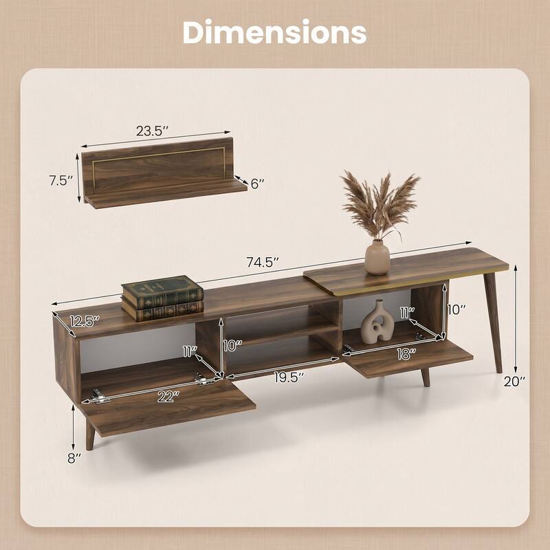 Dimensions
23.5"
7.5"
6"
74.5"
12.5"
11"
10"
22"
10"
19.5"
18"
20"
8"