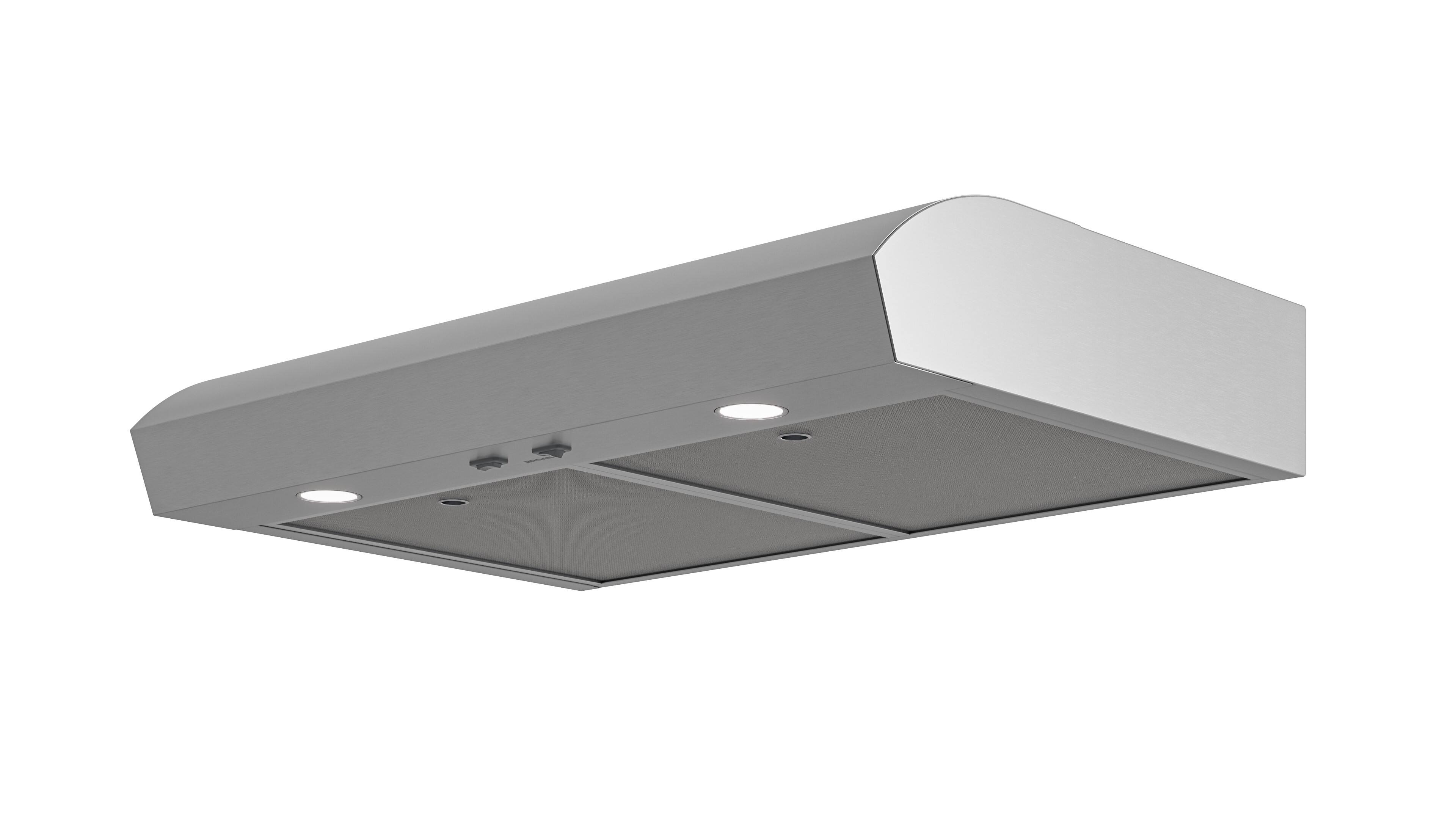 Left. Broan - Broan-NuTone 30-Inch Under Cabinet Range Hood, ENERGY STAR, 350 Max Blower CFM - Stainless Steel.