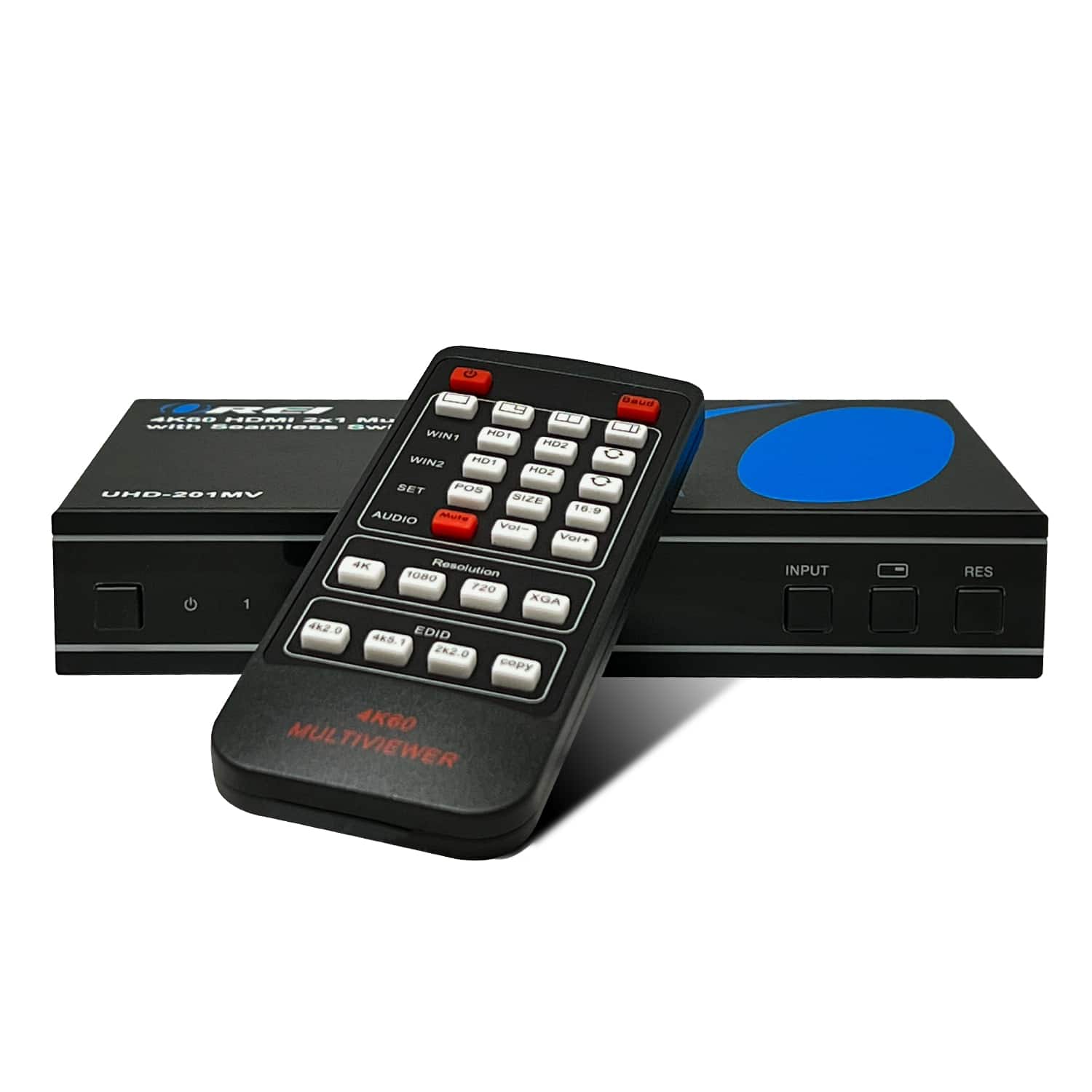 Orei - 4K@60hz 2-port HDMI™ Seamless Switch w/ Multi Viewer (Audio Extract)-UHD-201MV - Black