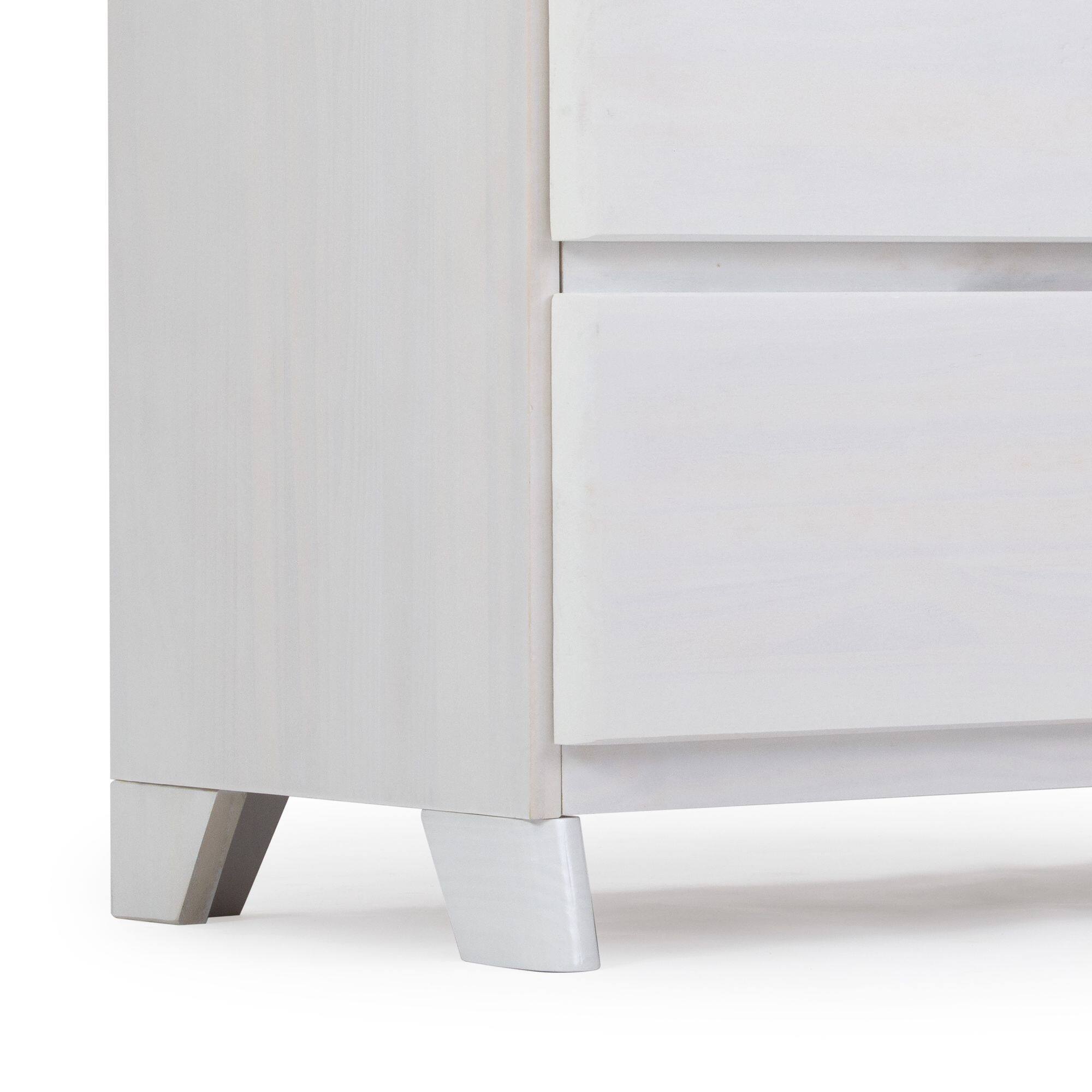 Alt View 3. Plank+Beam - Plank+Beam Farmhouse 2 Drawer Nightstand, Whitewash - White Wash.