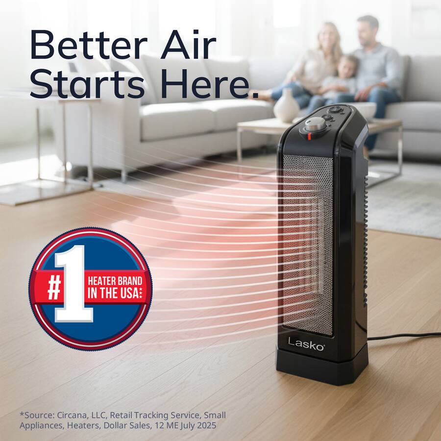 Lasko 16 1500 Watt Portable Ceramic Space Heater for Tabletop