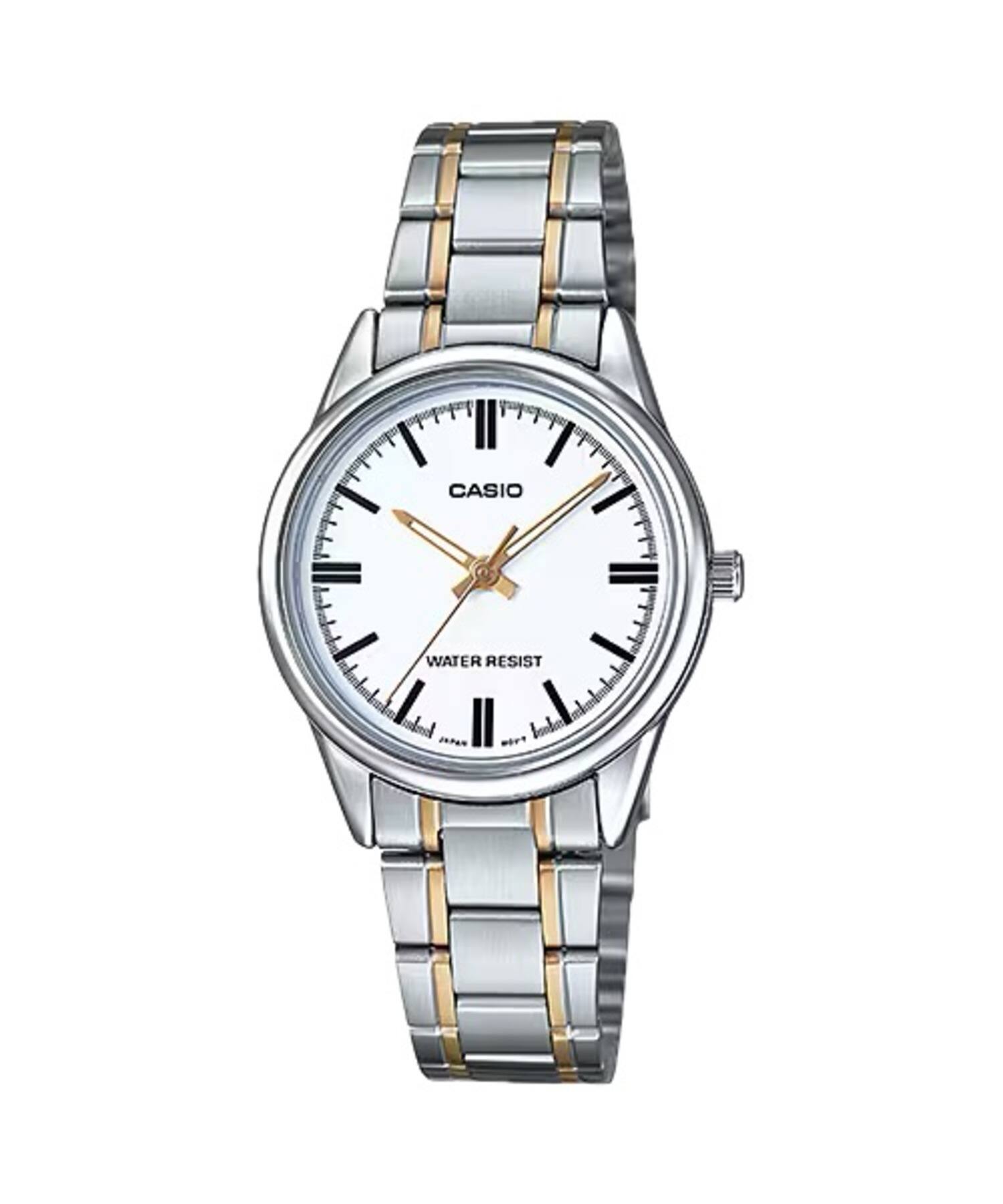 Casio - Women’s White Dial Two-Tone Stainless Steel Bracelet Watch - LTP-V005SG-7AUDF - Silver price history on PriceWatchPro