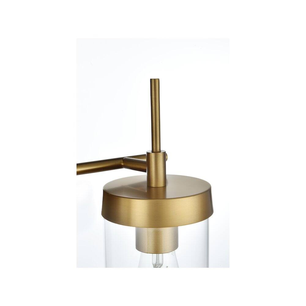 Alt View 1. Living District - Taryin 32 inch Wall Sconce in Satin Gold - Satin Gold And Clear.