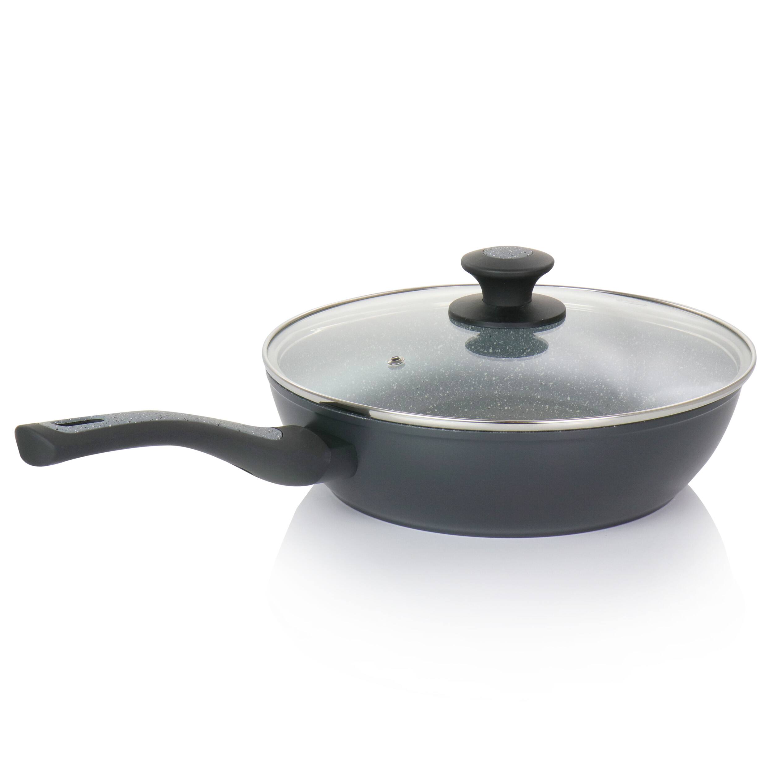 Alt View 1. Oster - Oster Bastone 3 Quart Aluminum Nonstick Saute Pan in Speckled Gray - Grey.