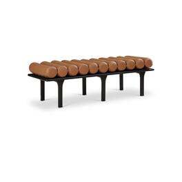 Meridian Furniture - Landon Cognac Vegan Leather Bench - Brown