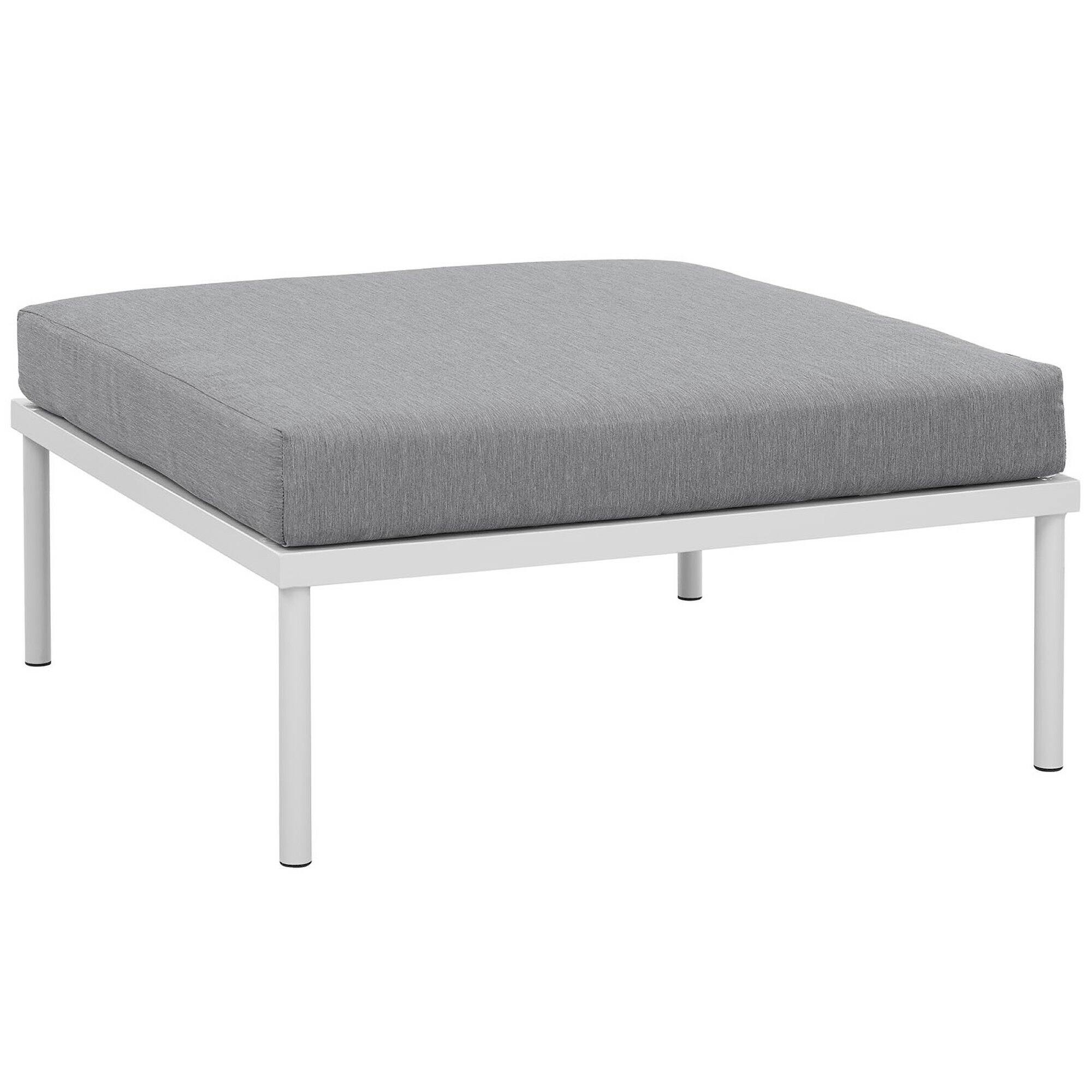 Angle. Modway - Harmony Outdoor Patio Aluminum Ottoman by Modway - White Gray.