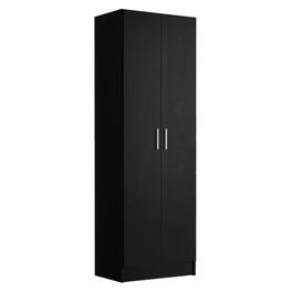 Madesa - Wardrobe Storage Cabinet with 2 Doors and 5 Utility Shelves 23"L - Black