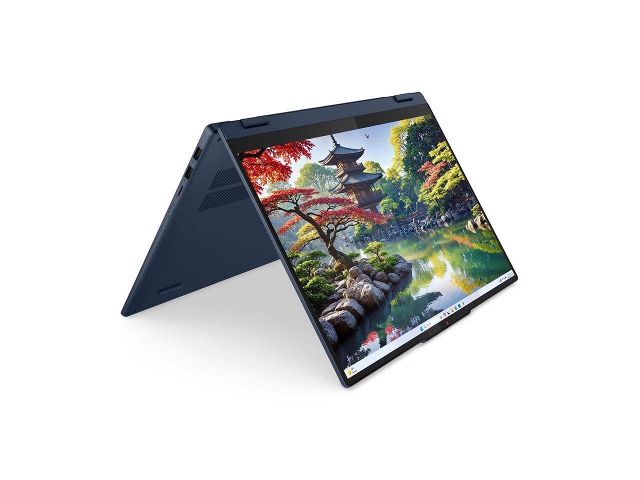 Alt View 7. Lenovo - Lenovo IdeaPad 5i 2-in-1 Laptop, 16" IPS  Glass,Intel Core Ultra 7 255U,16GB,  Graphics, 1TB SSD,Win 11 Home - Cosmic Blue.