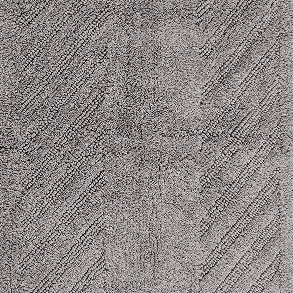 Knightsbridge - Luxurious Diagonal Racetrack Bath Rug - 100% Cotton Reversible - Silver