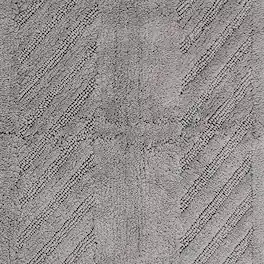 Knightsbridge - Diagonal Racetrack Bath Rug - 100% Cotton Reversible Design - Silver