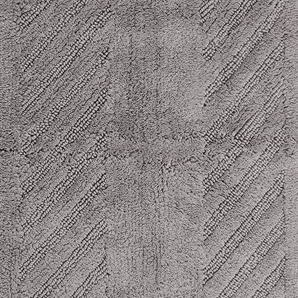 Front. Knightsbridge - Knightsbridge Silver Diagonal Racetrack Bath Rug - 100% Cotton Reversible Design - Silver.