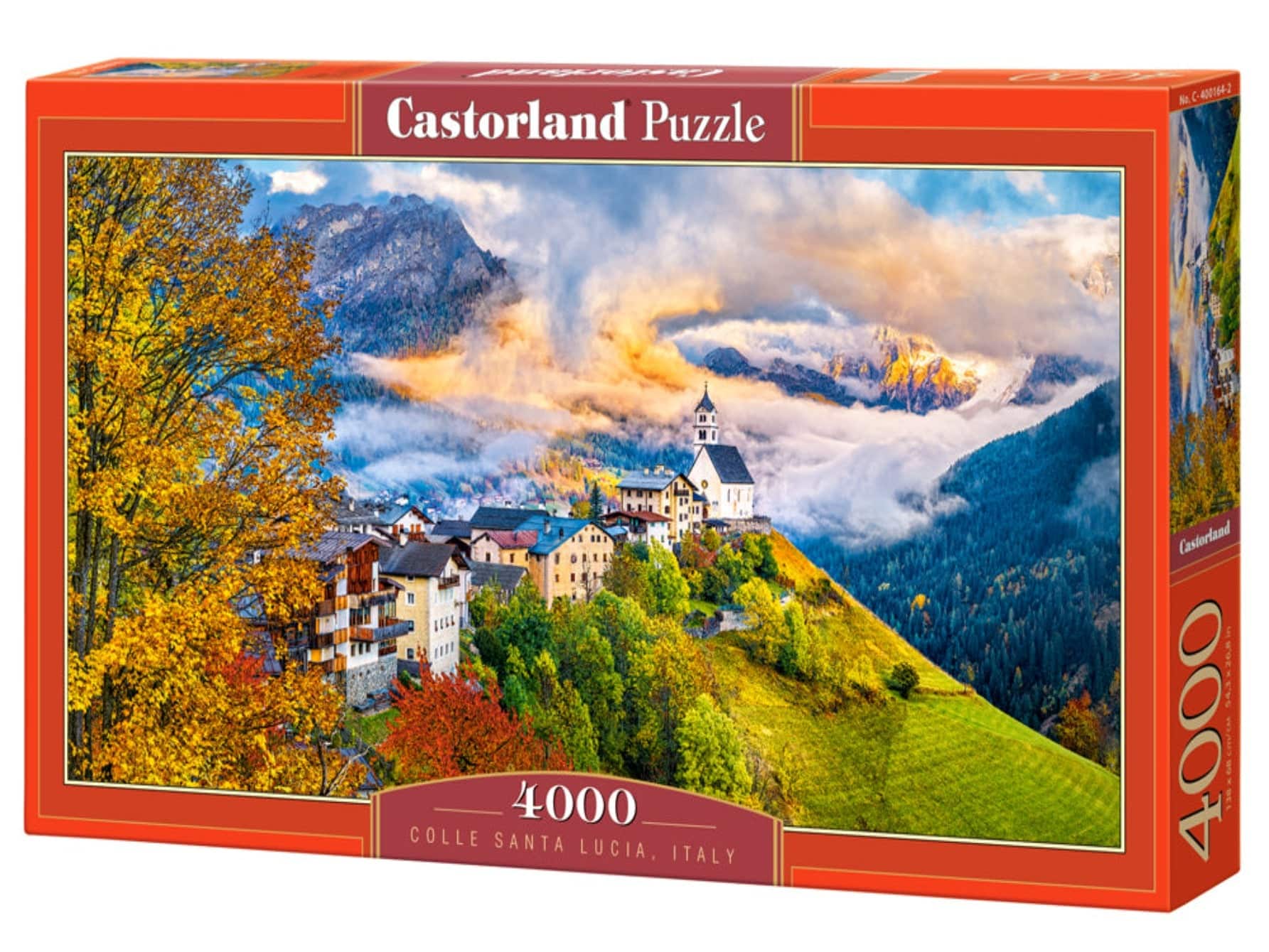 4000 Piece Jigsaw Puzzles, Colle Santa Lucia, Italy, Mountain Landscape, Adult Puzzles, Castorland C-400164-2 - Red