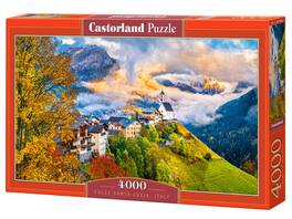 4000 Piece Jigsaw Puzzles, Colle Santa Lucia, Italy, Mountain Landscape, Adult Puzzles, Castorland C-400164-2 - Red
