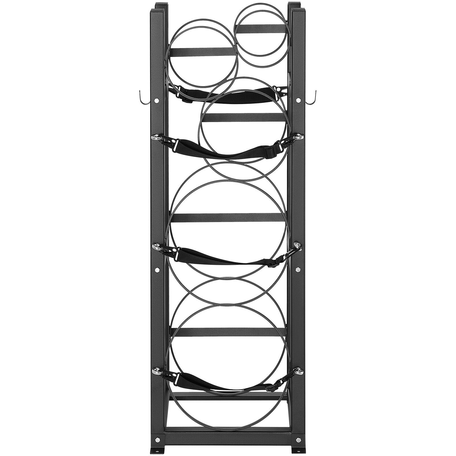 Alt View 5. VEVOR - Refrigerant Tank Rack, with 2 x 30lbs and Other 3 Small Bottle Tanks, Cylinder Tank Rack 12.79x12.99x47.12 in - Black.