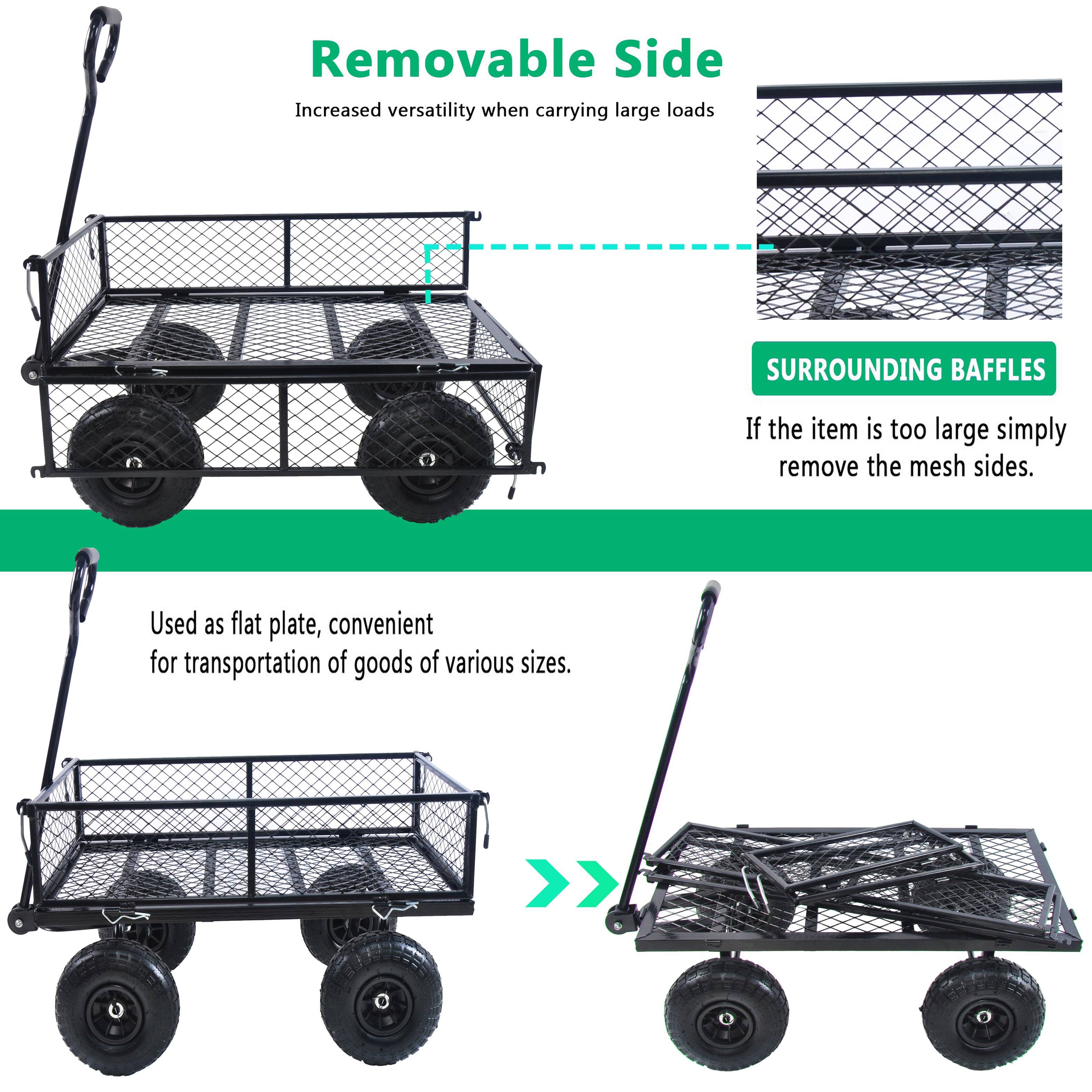 Removable Side  
Increased versatility when carrying large loads  

SURROUNDING BAFFLES  
If the item is too large, simply remove the mesh sides.  

Used as a flat plate, convenient for transportation of goods of various sizes.