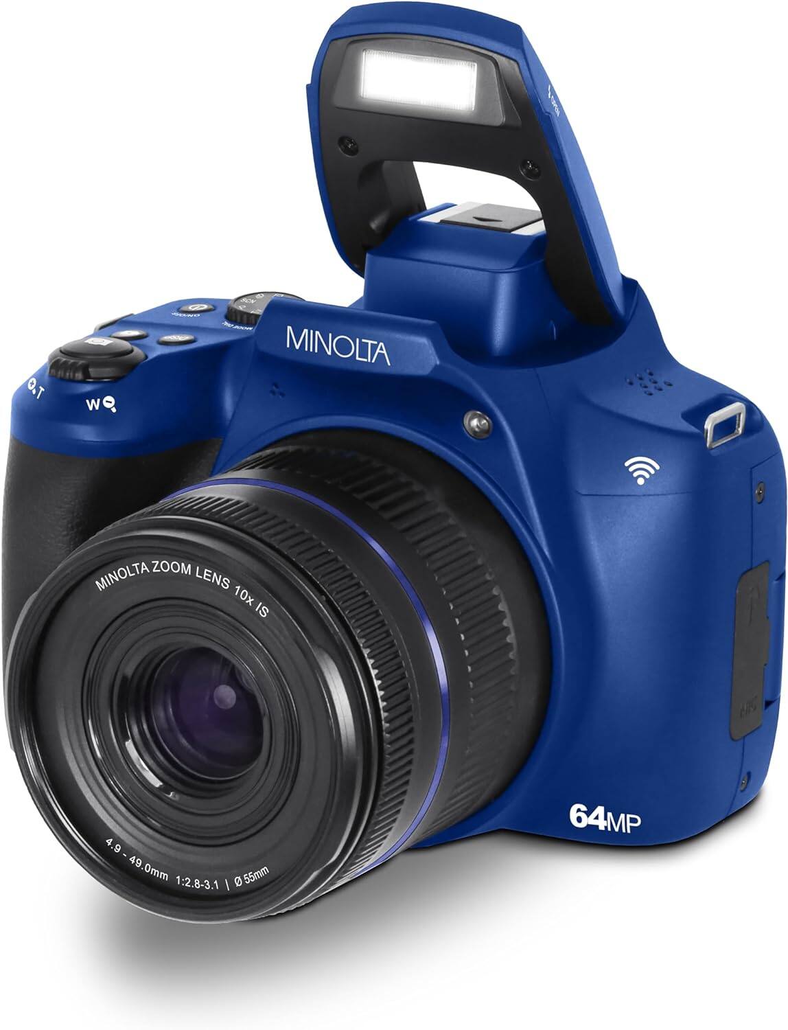 MINOLTA  
MINOLTA ZOOM LENS 10x IS  
4.9 - 49.0mm 1:2.8-3.1 | Ø55mm  
64MP