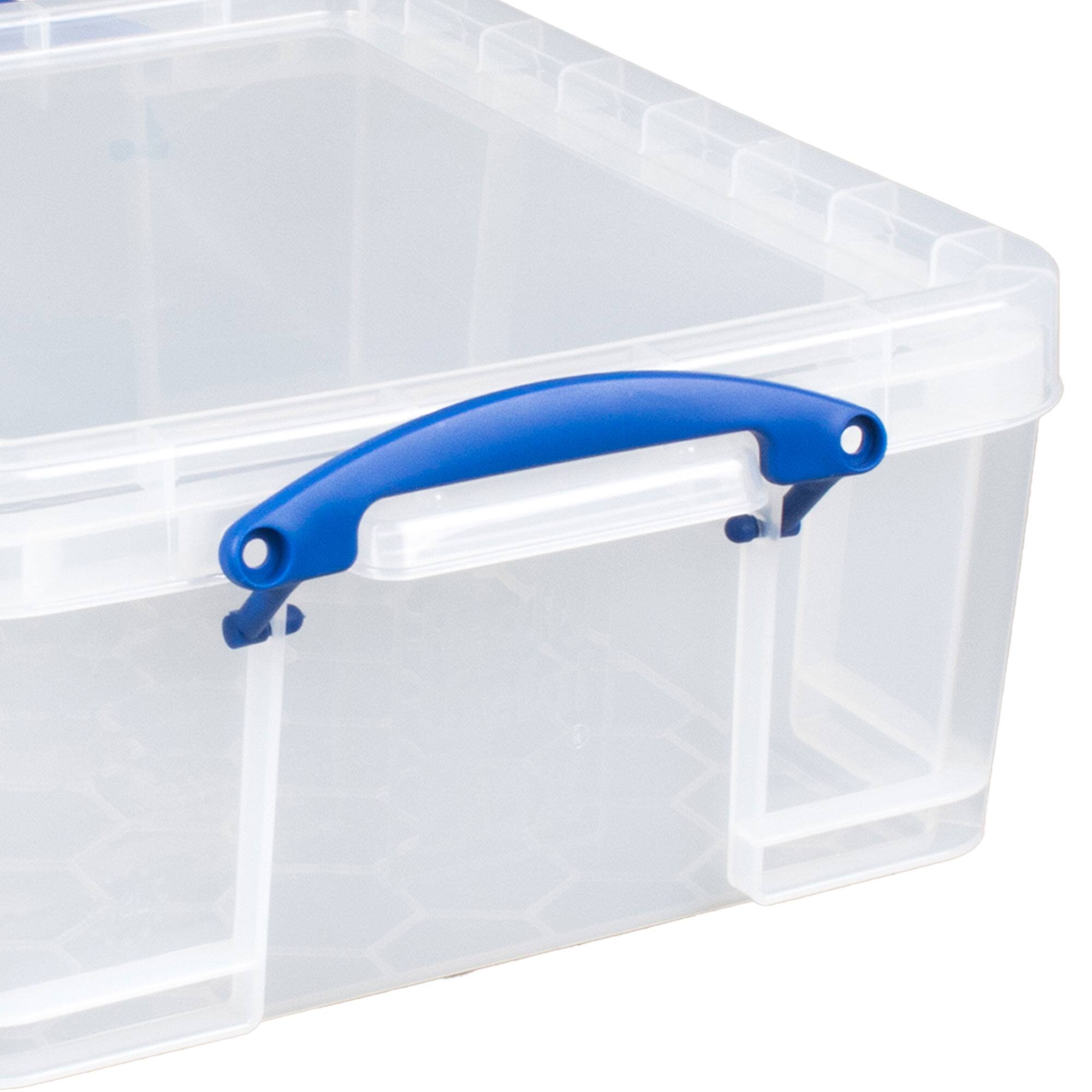 Alt View 2. Really Useful Box - Really Useful Box 17L Storage Container with Lid and Clip Lock Handles, (5 Pack) - Clear.