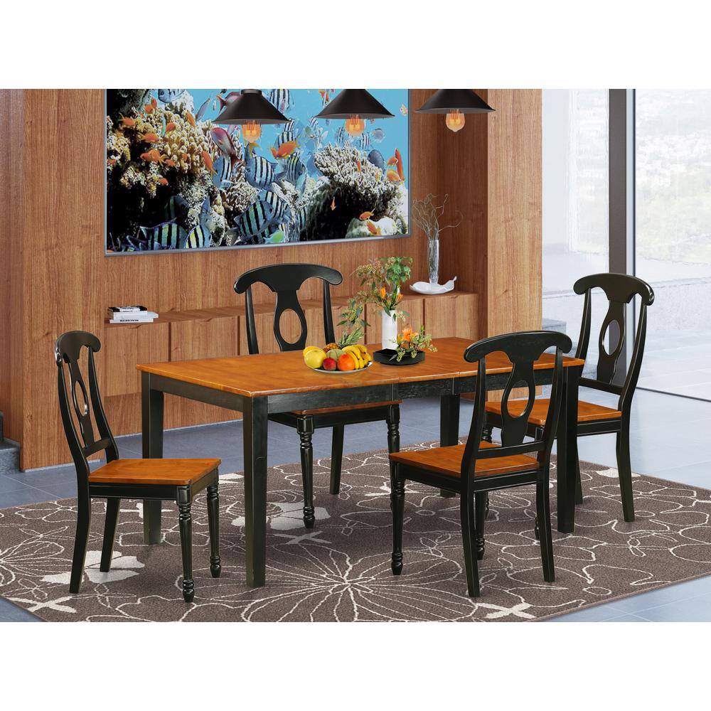 East West Furniture 5 PC Table set Dining Table and 4 Dining Chairs ...