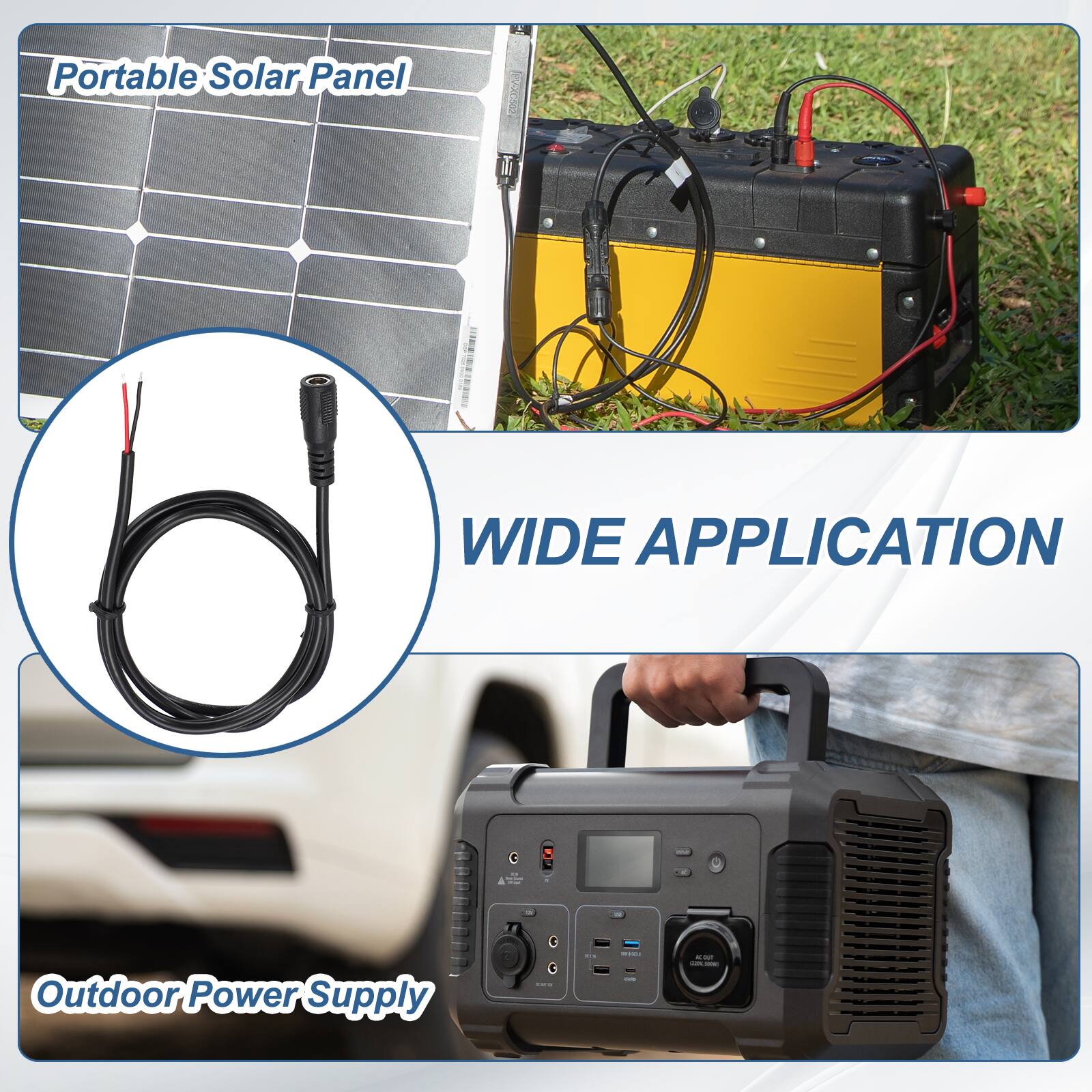 Portable Solar Panel  
WIDE APPLICATION  
Outdoor Power Supply