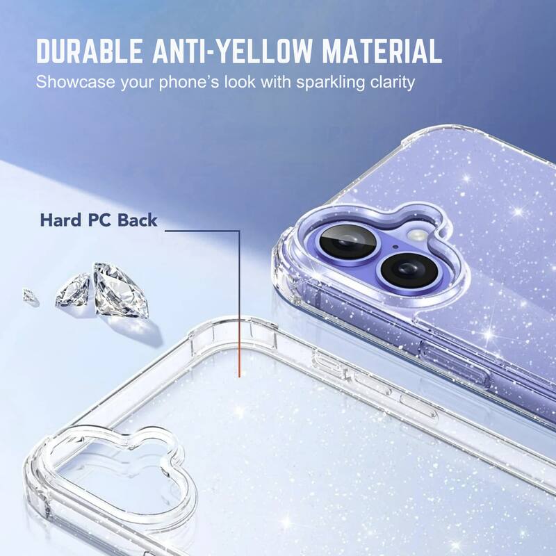 DURABLE ANTI-YELLOW MATERIAL  
Showcase your phone's look with sparkling clarity  

Hard PC Back