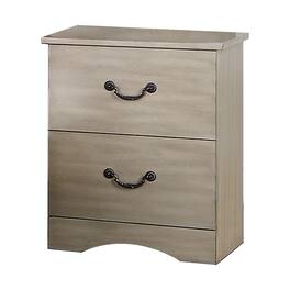 Manhattan Lane - Bran 27 Inch Modern 2 Drawer Nightstand, Pine Wood, Grains - Brown