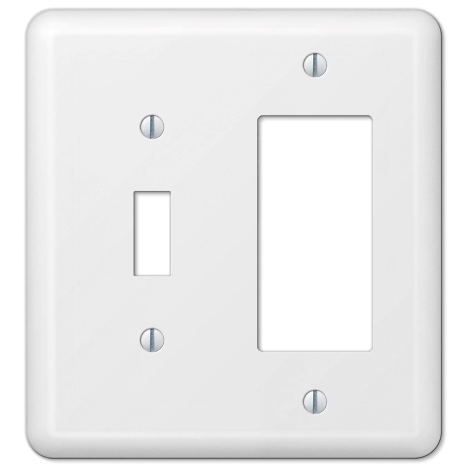 Angle. AMERELLE - Amerelle Devon White 2 gang Stamped Steel Decorator/Toggle Wall Plate 1 pk - White.
