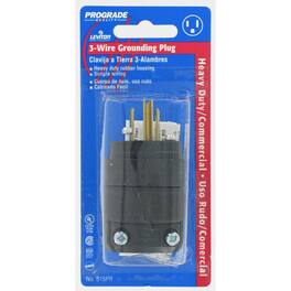 Leviton - C20-515PR-000 Commercial Grade Straight Blade Rubber Plug - Black