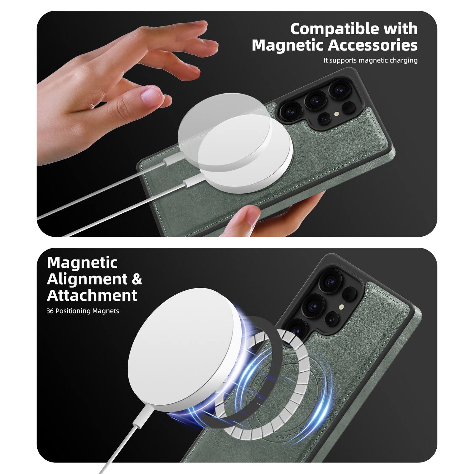 Compatible with Magnetic Accessories  
It supports magnetic charging  

Magnetic Alignment & Attachment  
36 Positioning Magnets