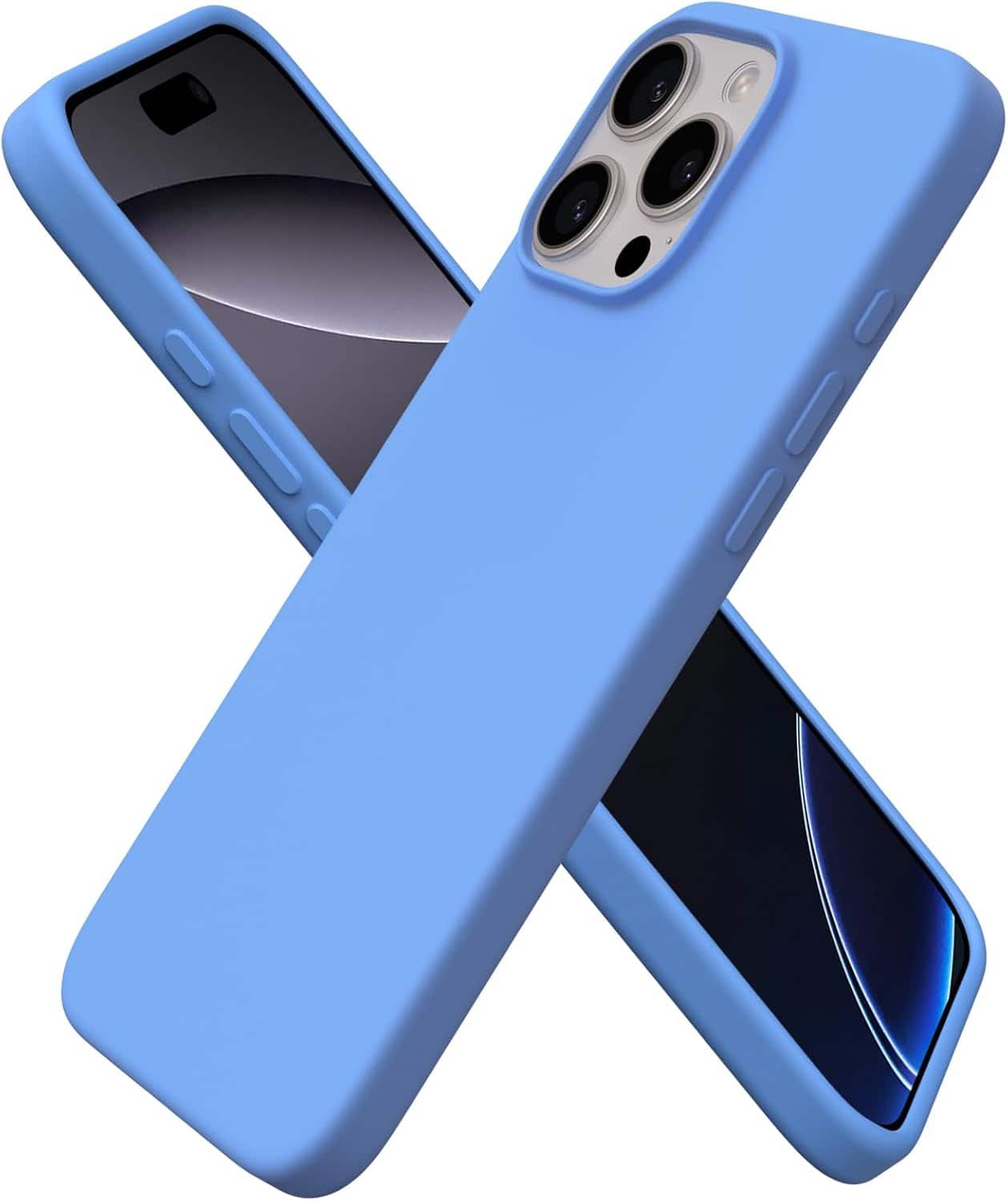 Front. Ornarto - ORNARTO Designed for iPhone 16 Pro Max Case 6.9", Liquid Silicone Full Covered Protective Case-Sky Blue - Sky Blue.