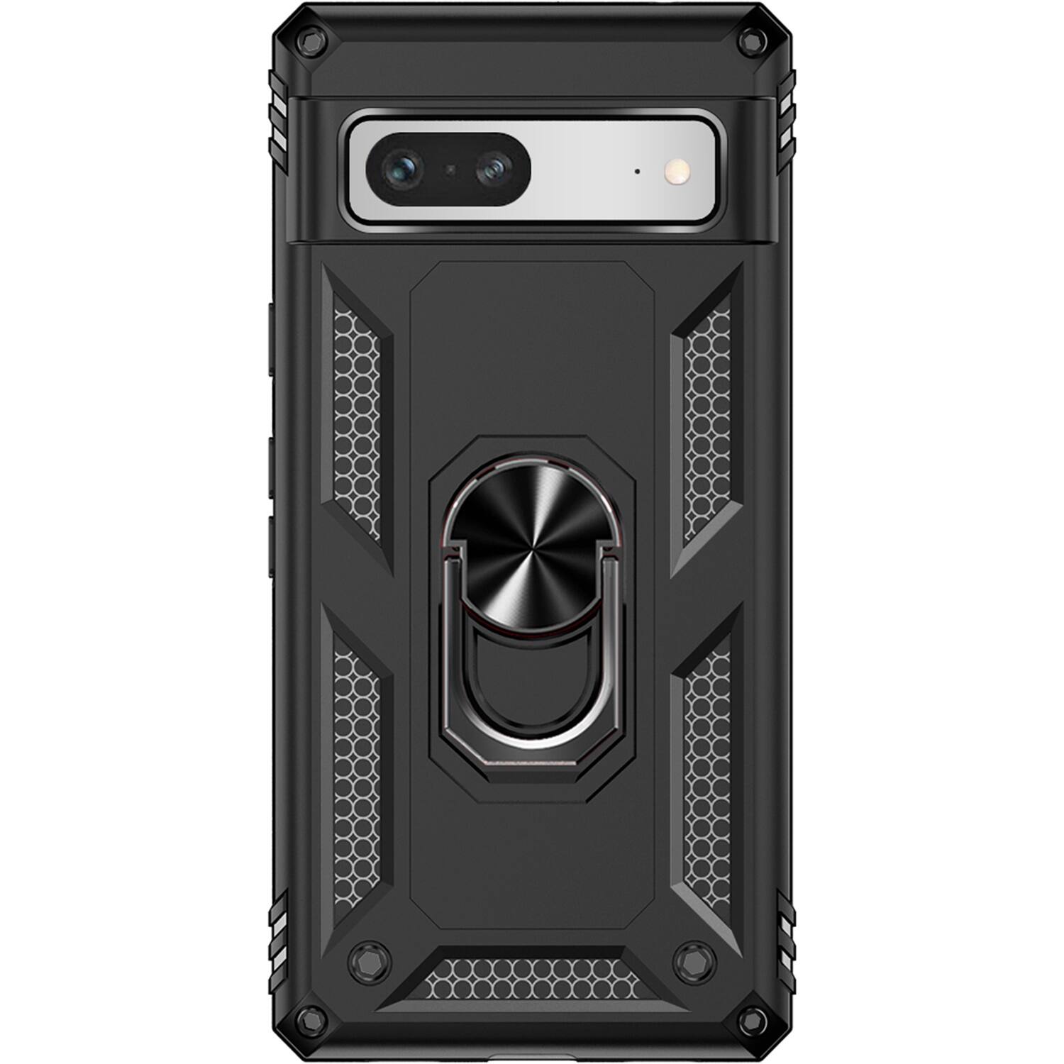 Front. SaharaCase - Military Kickstand Series with Belt Clip Case for Google Pixel 7a - Black.
