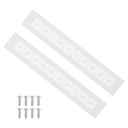 Unique Bargains - 12"x2" Door Air Vent Cover, 2pcs Heavy Duty Aluminum Alloy Grille Louvered with Mounting Screws for Cabinet Wardrobe - White