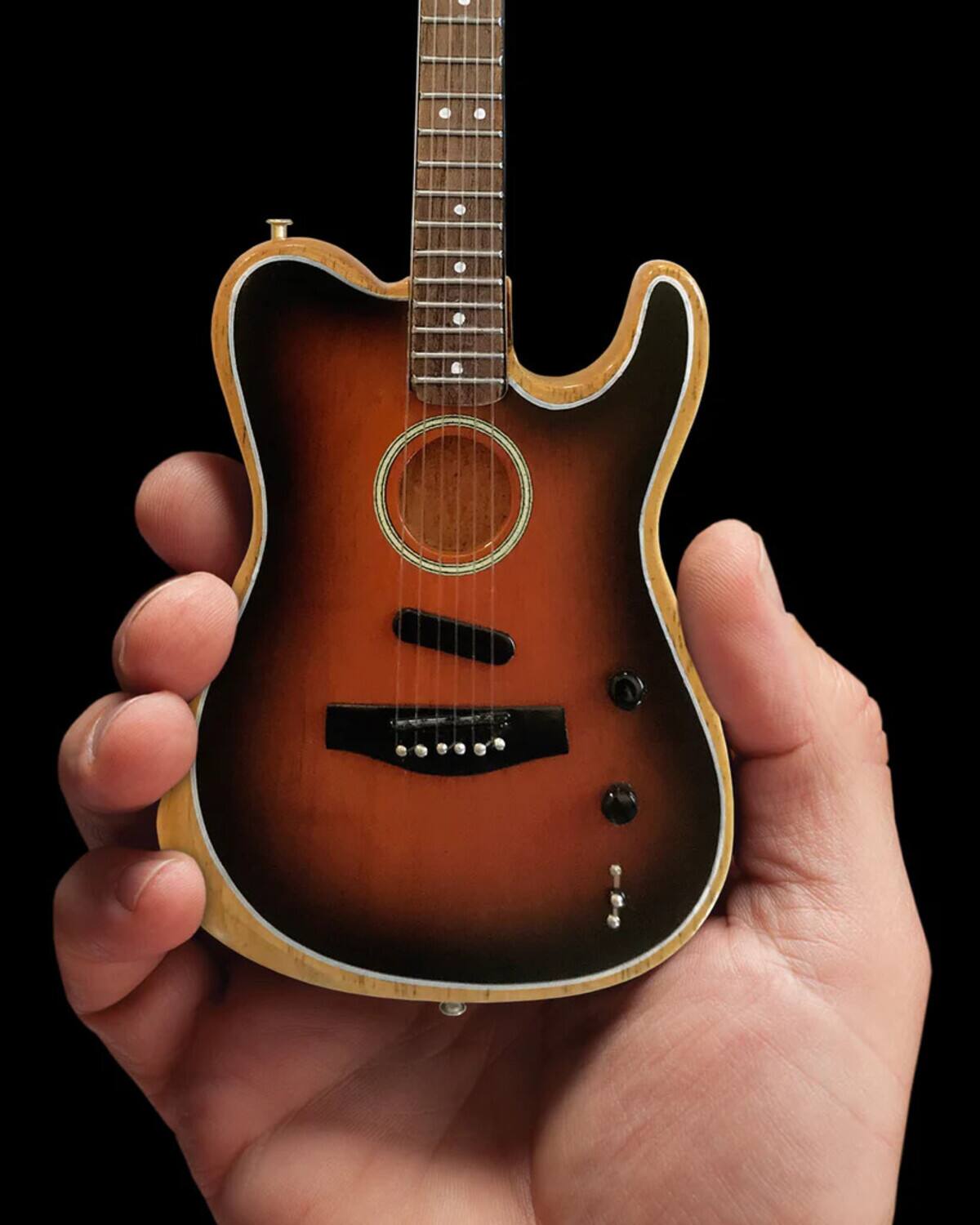 Alt View 4. Axe Heaven - Axe Heaven Fender Acoustasonic Telecaster - Sunburst Mini Guitar FT-014   - Collectibles - Multicolor.