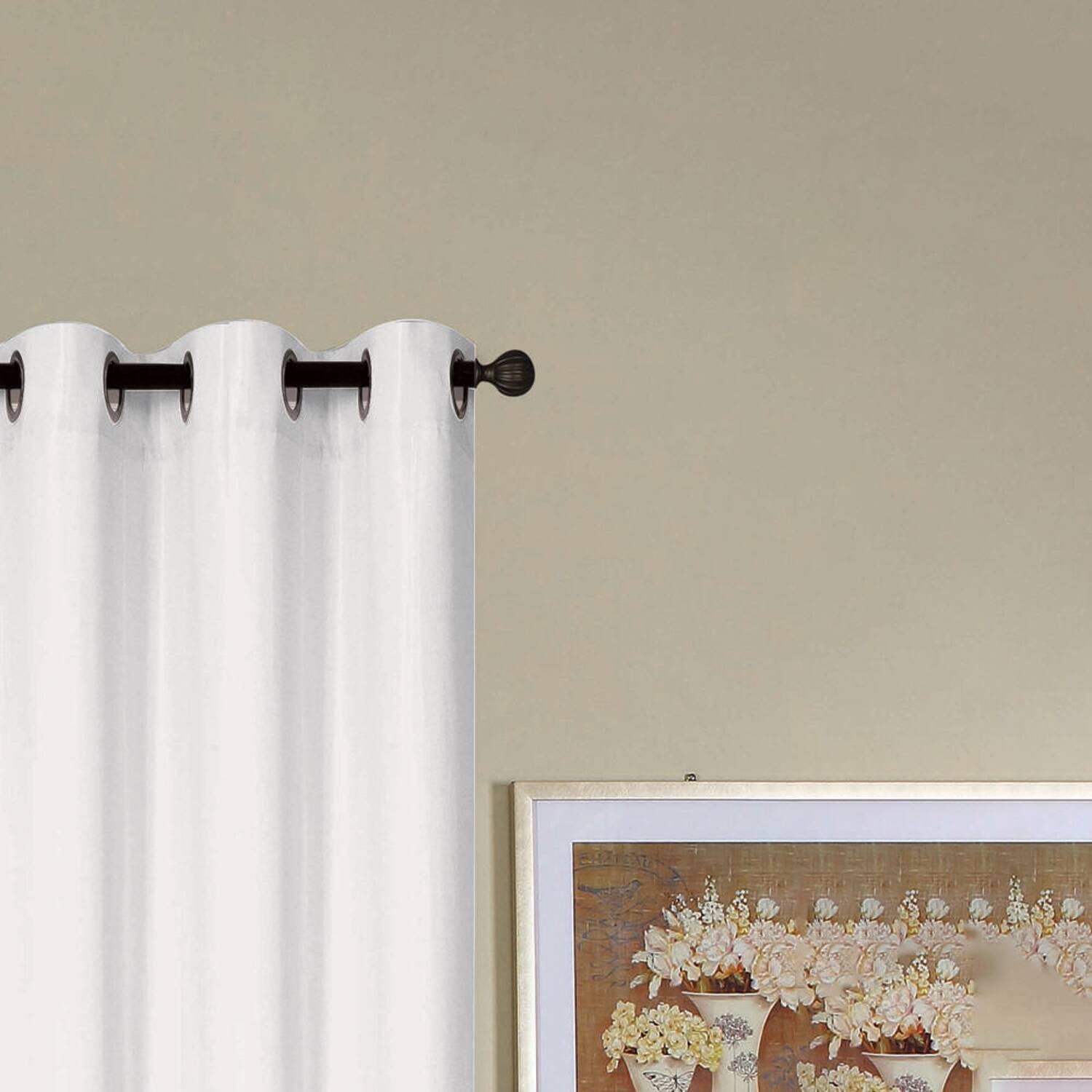 Left. RT Designers Collection - RT Designers Collection Kennedy Room Darkening Grommet Curtain Panel 54" x 84" White - White.
