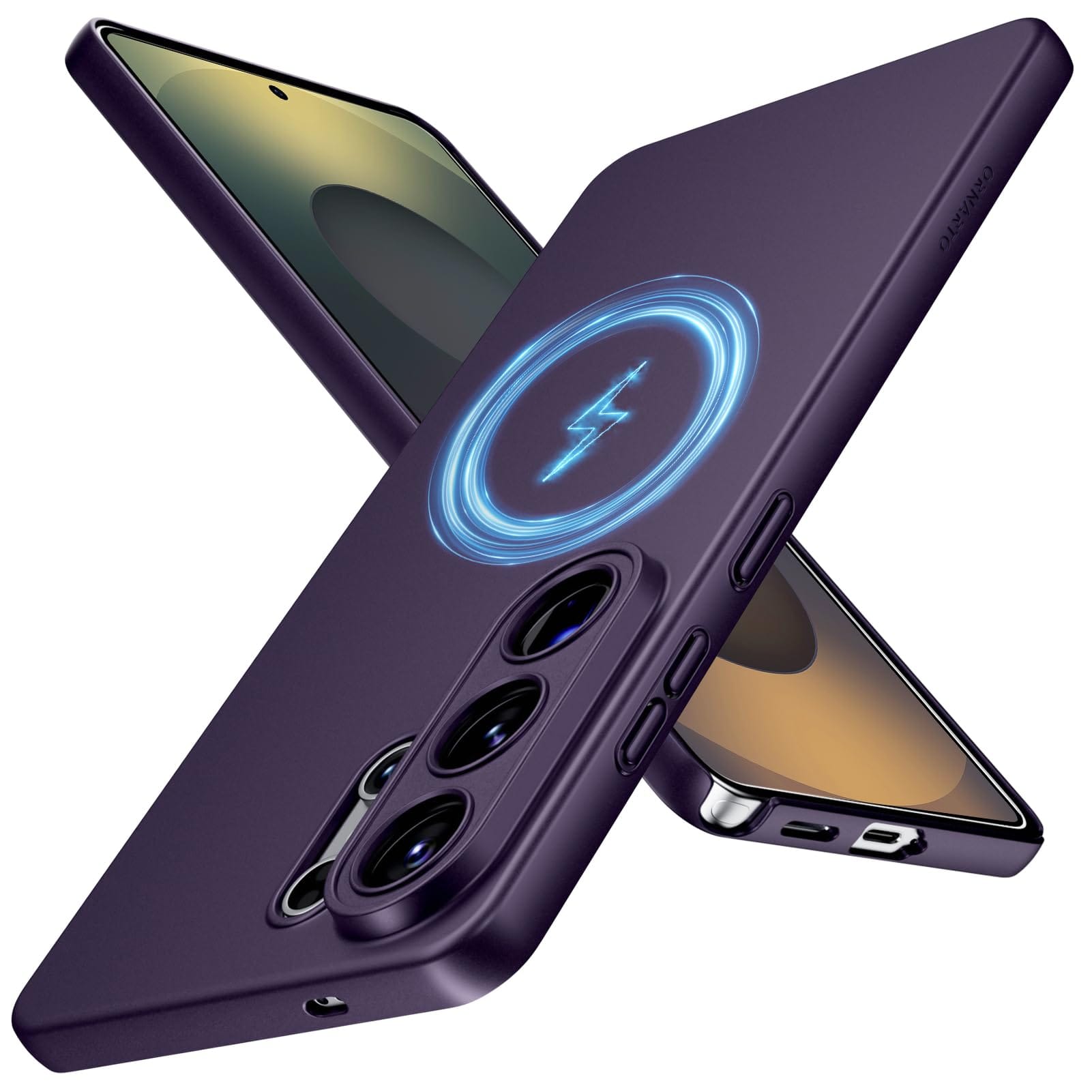 Front. Ornarto - ORNARTO for Samsung Galaxy S26 Ultra Case with MagSafe - Ultra Slim Anti-Scratch Matte Hard PC Cover, Purple - Purple.