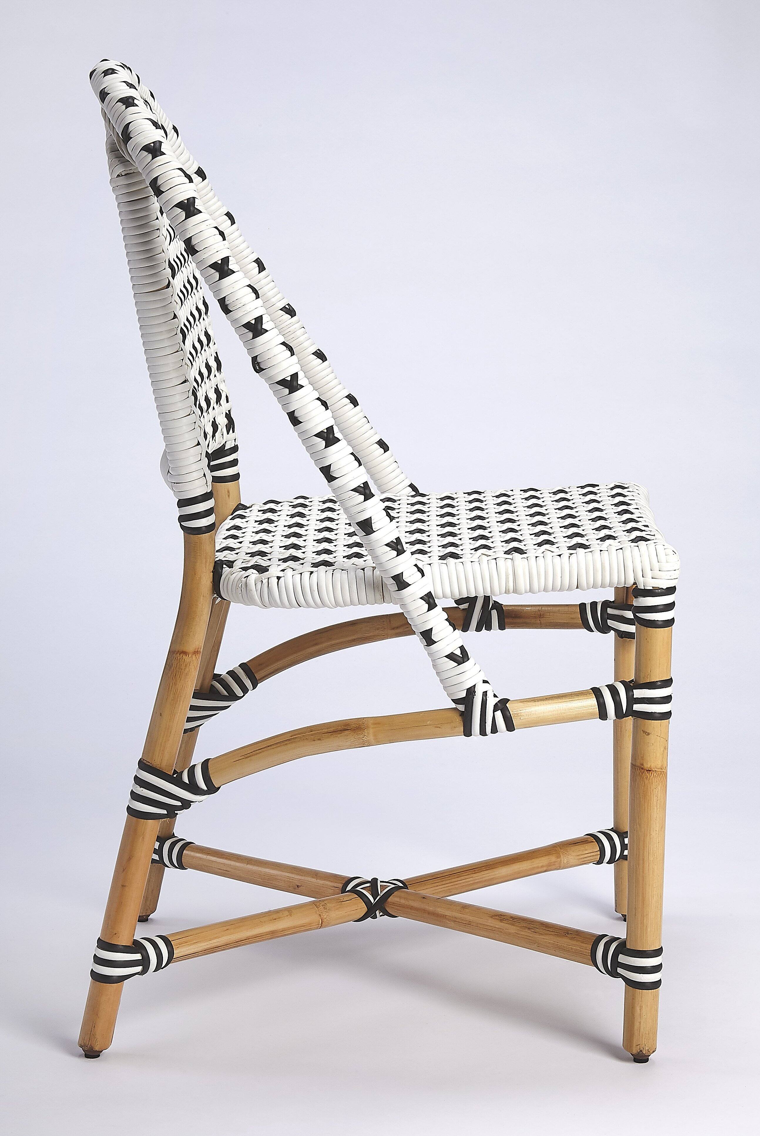 Alt View 4. Butler Specialty - Tenor 18.5 in. Seat Height Rattan Side Dining Chair with Back - White.